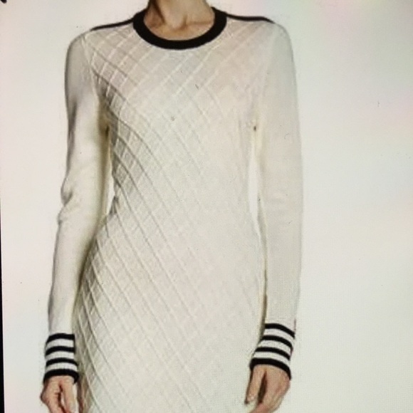 Tommy Hilfiger Dresses & Skirts - Tommy Hilfiger Womens Size M Long Sleeve Textured Knit Sweater Dress Cream